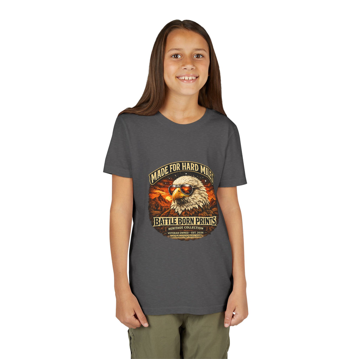 Youth Tee - "Made for Hard Miles" Eagle Graphic
