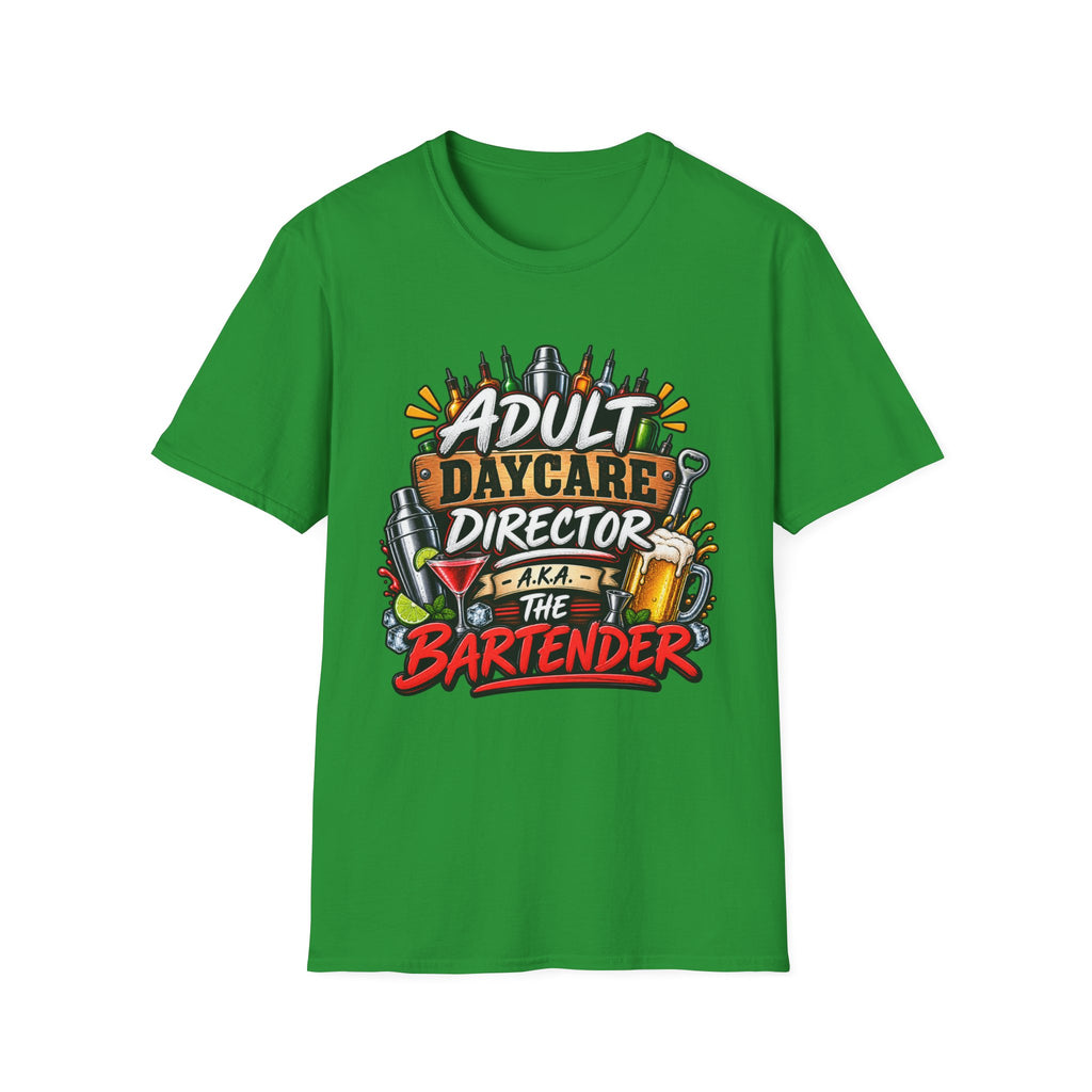 Adult Daycare Director T-Shirt — Funny Bartender Design