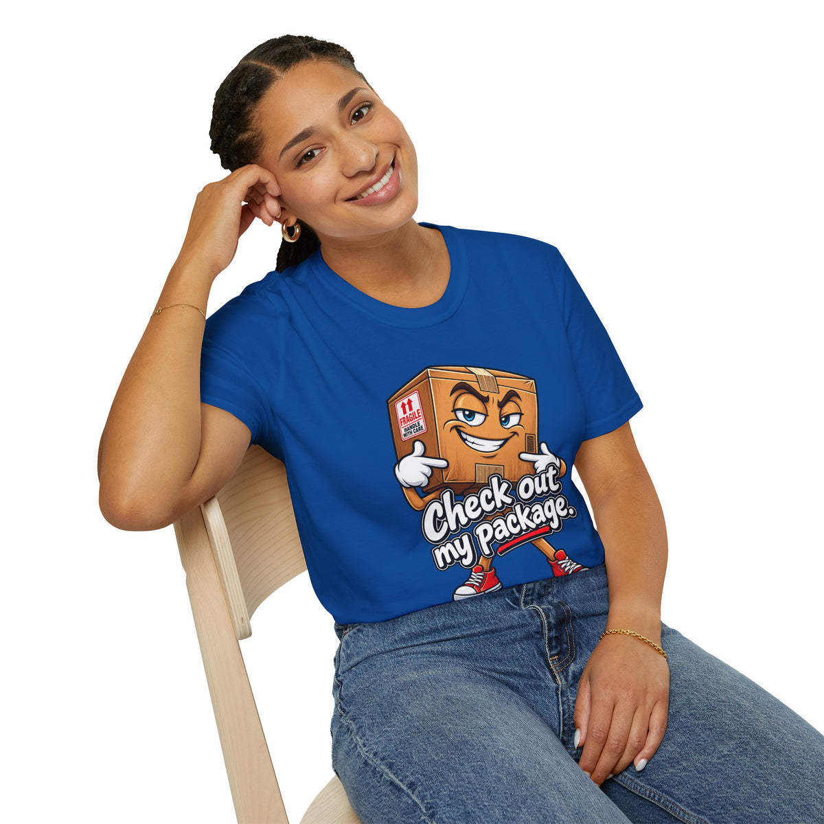 Check Out My Package T-Shirt — Funny Cartoon Box Graphic Tee