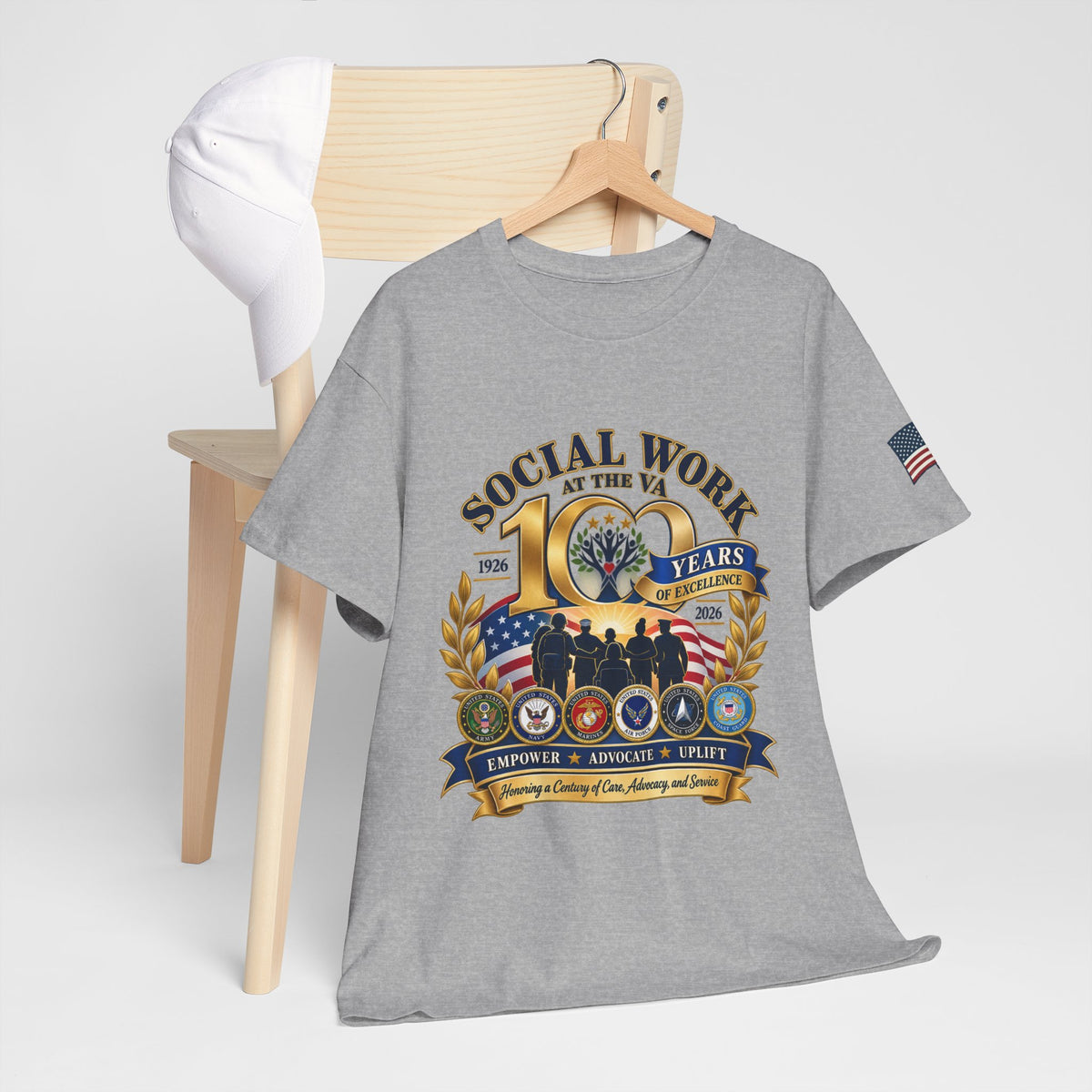 Social Work at the VA 100 Years T-Shirt — Veteran Support Memorial Tee