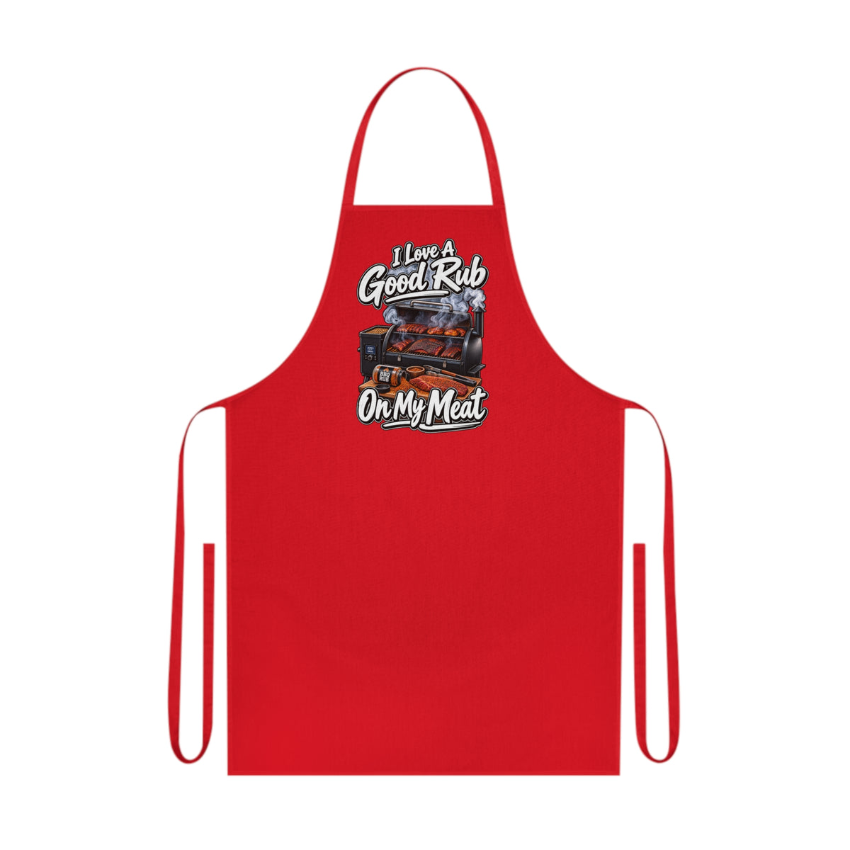 Grill Apron - "I Love A Good Rub On My Meat" BBQ Cooking Apron