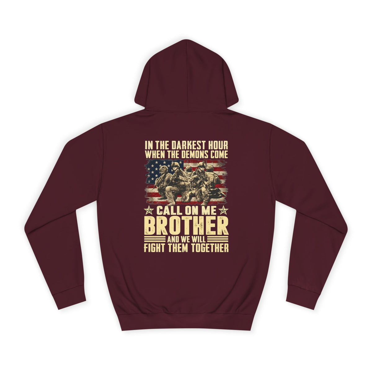 Brother Veteran Hoodie — Patriotic Military Flag Design - Battle Born Prints