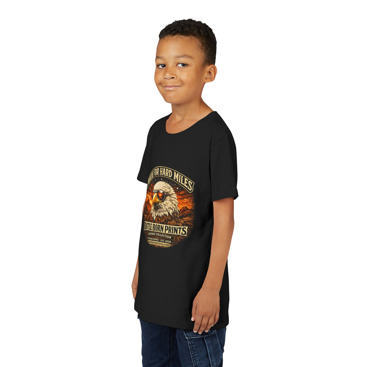 Youth Tee - "Made for Hard Miles" Eagle Graphic