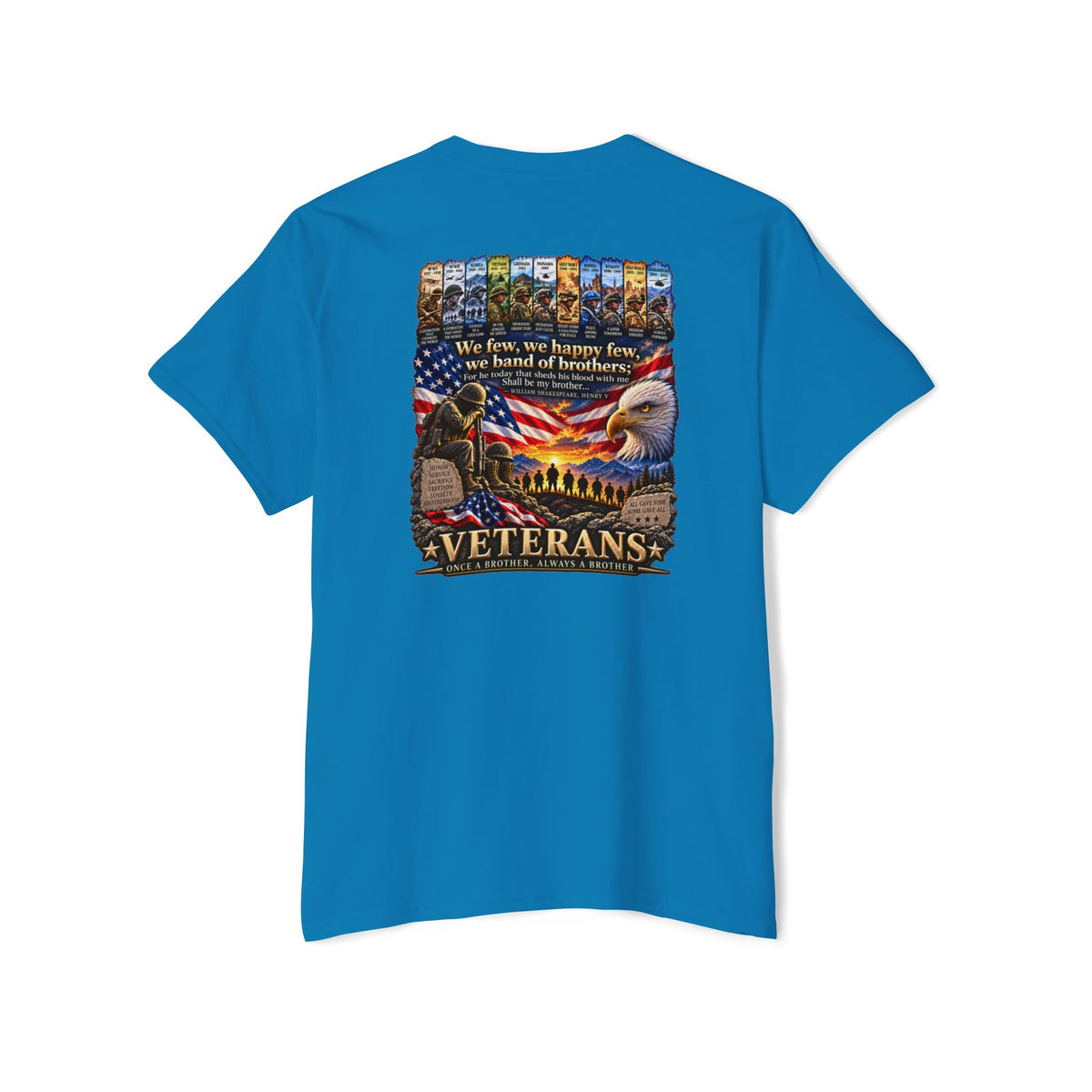 Veterans Tribute Pocket Tee — "We Live, We Honor, We Stand" Patriotic T-Shirt