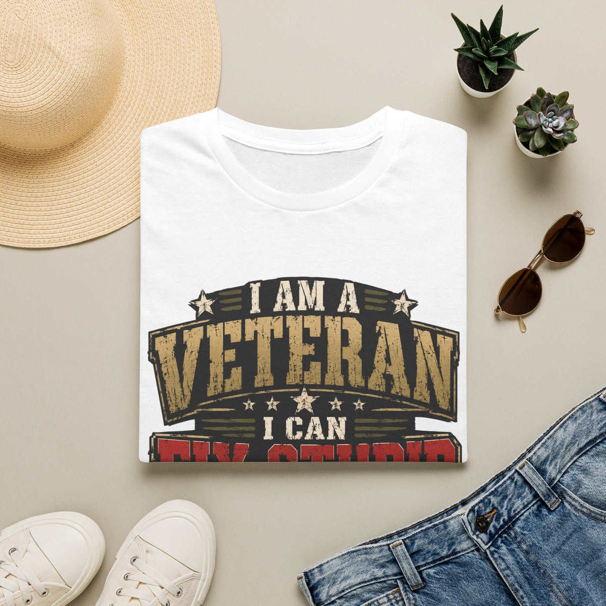 Veteran "I Can Fix Stupid" T-Shirt