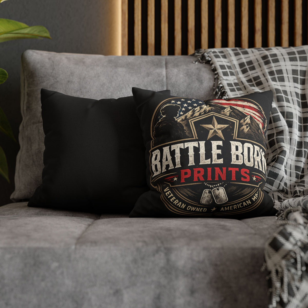 Battle Born Prints Veteran American Flag Accent Pillowcase