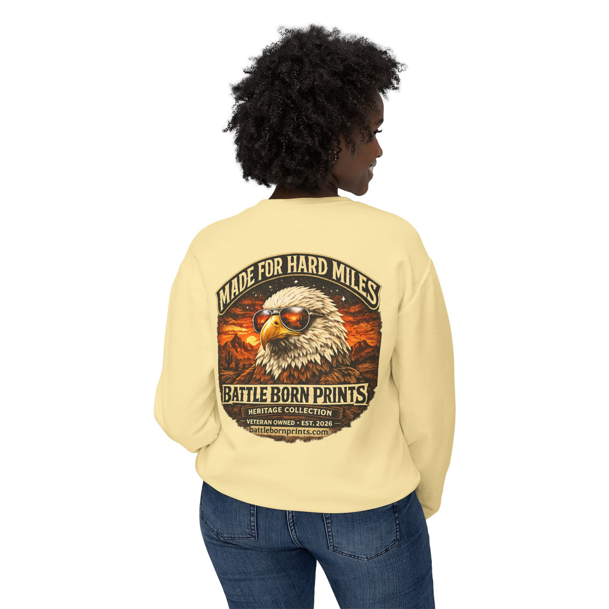Battle Born Prints Heritage Collection "Made for Hard Miles" Crewneck Sweatshirt