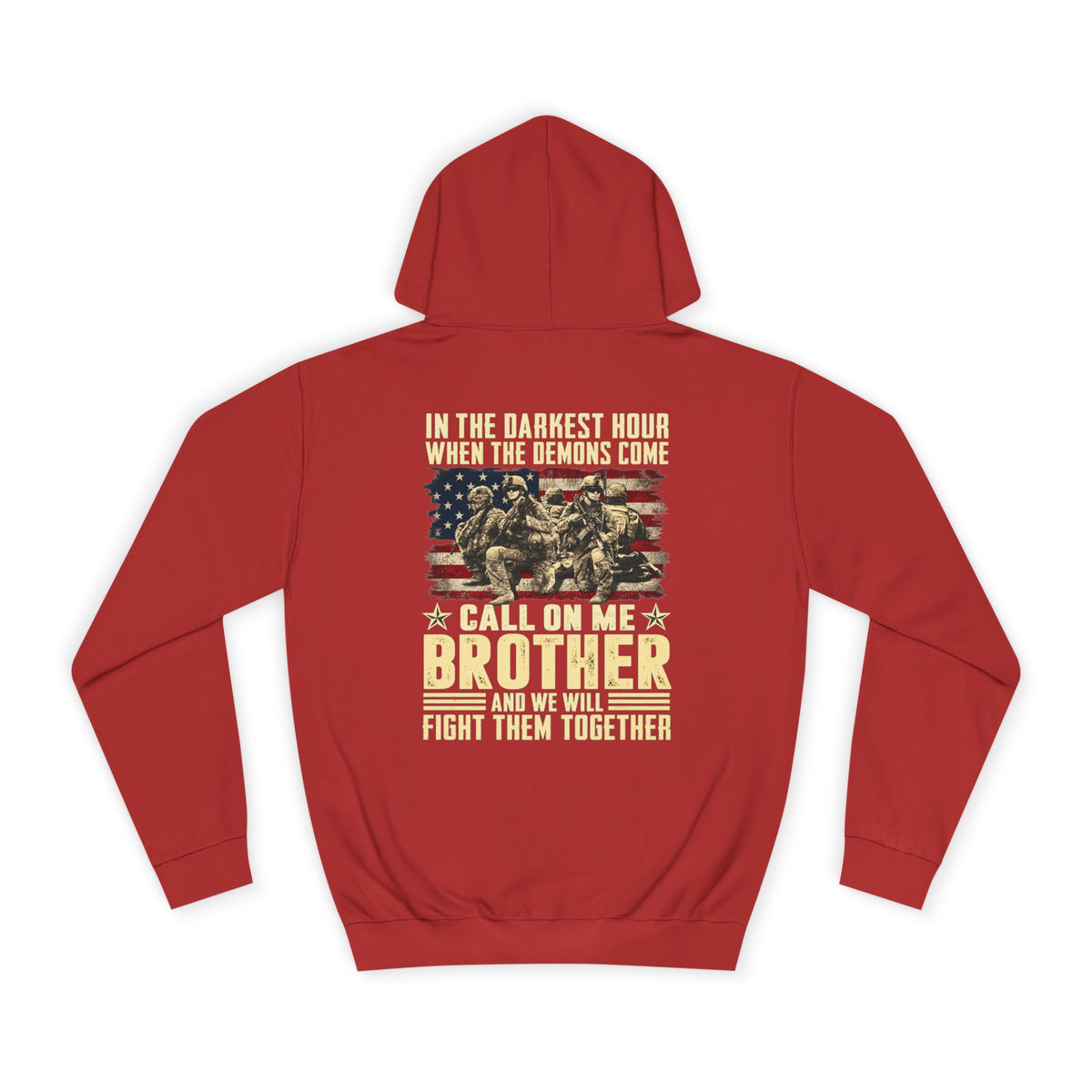 Brother Veteran Hoodie — Patriotic Military Flag Design - Battle Born Prints