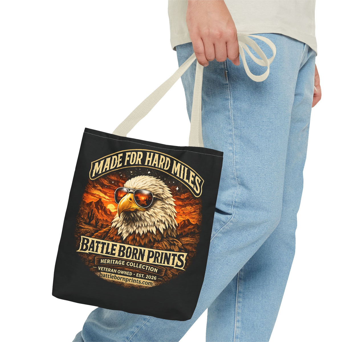 Battle Born Prints Heritage Collection "Made For Hard Miles" Tote Bag
