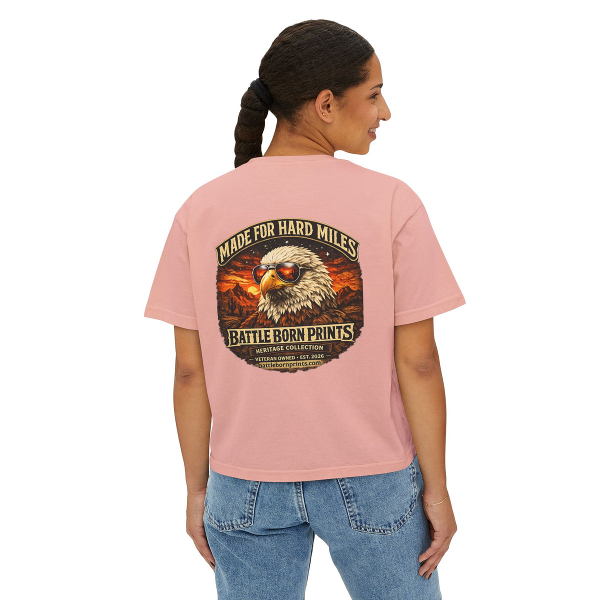 Battle Born Prints Heritage Collection "Made for Hard Miles" — Women's Boxy Shirt