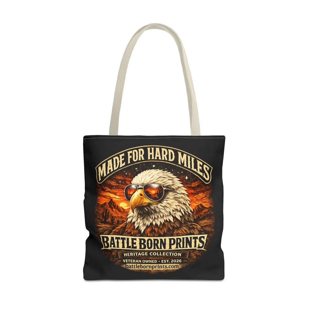 Battle Born Prints Heritage Collection "Made For Hard Miles" Tote Bag