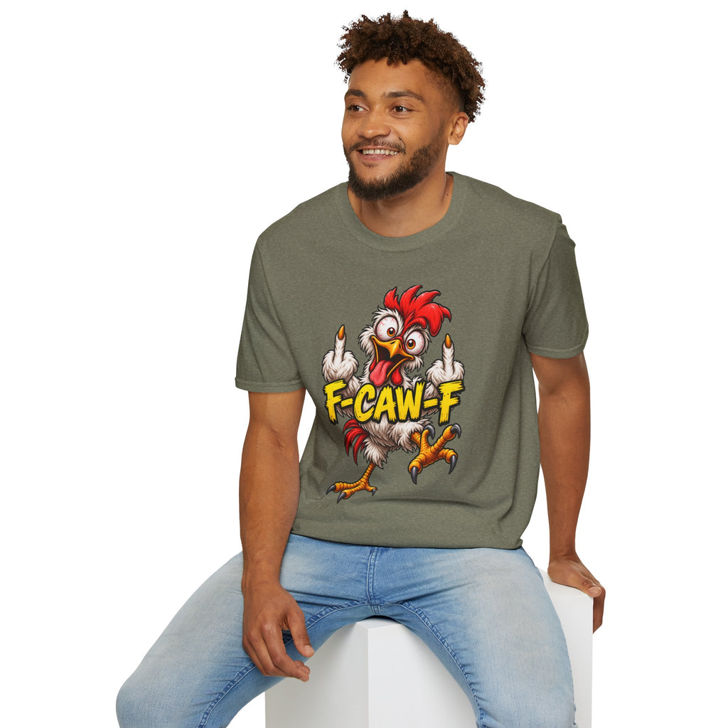 F-CAW-F Funny Chicken T-Shirt – Cheeky Middle Finger Rooster Graphic Tee