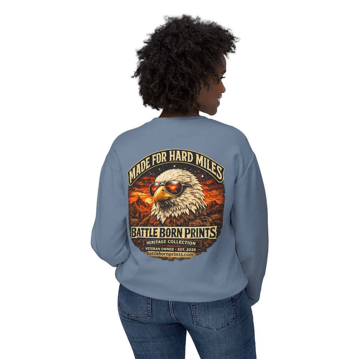 Battle Born Prints Heritage Collection "Made for Hard Miles" Crewneck Sweatshirt