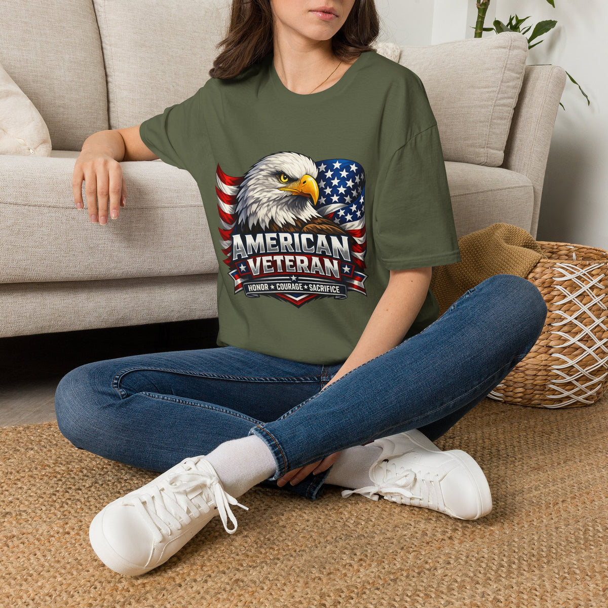 American Veteran Eagle T-Shirt — Patriotic USA Flag Tee