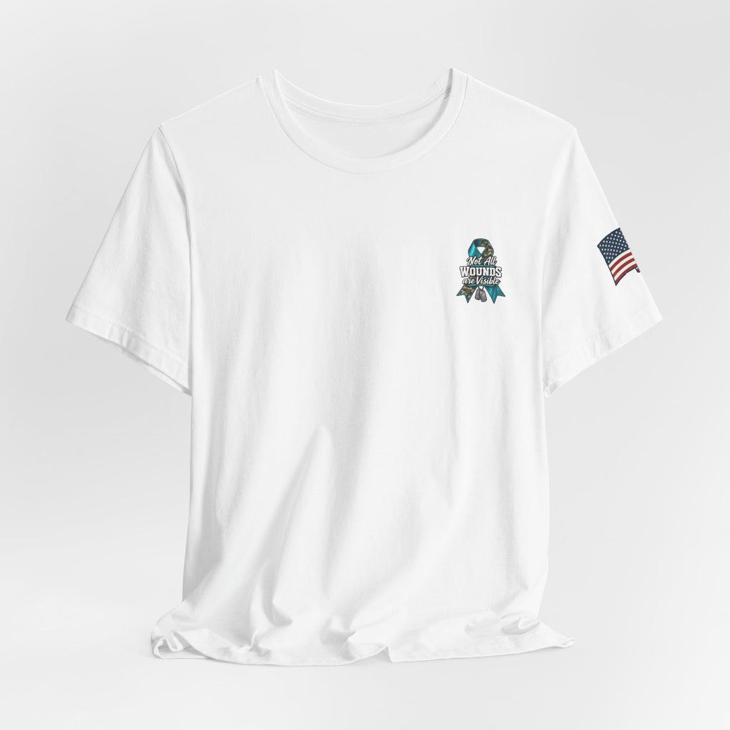 Military PTSD Awareness Tee – Support Veterans Ribbon Graphic Shirt