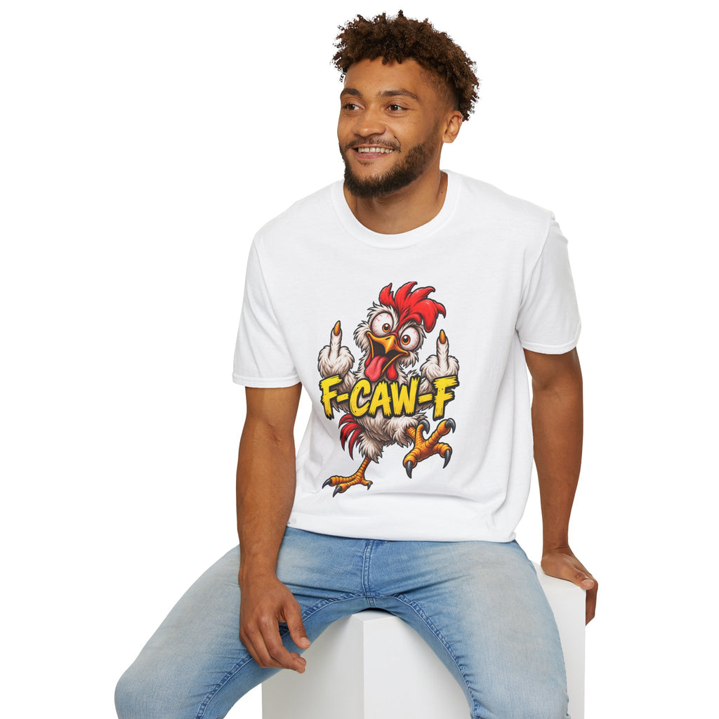 F-CAW-F Funny Chicken T-Shirt – Cheeky Middle Finger Rooster Graphic Tee