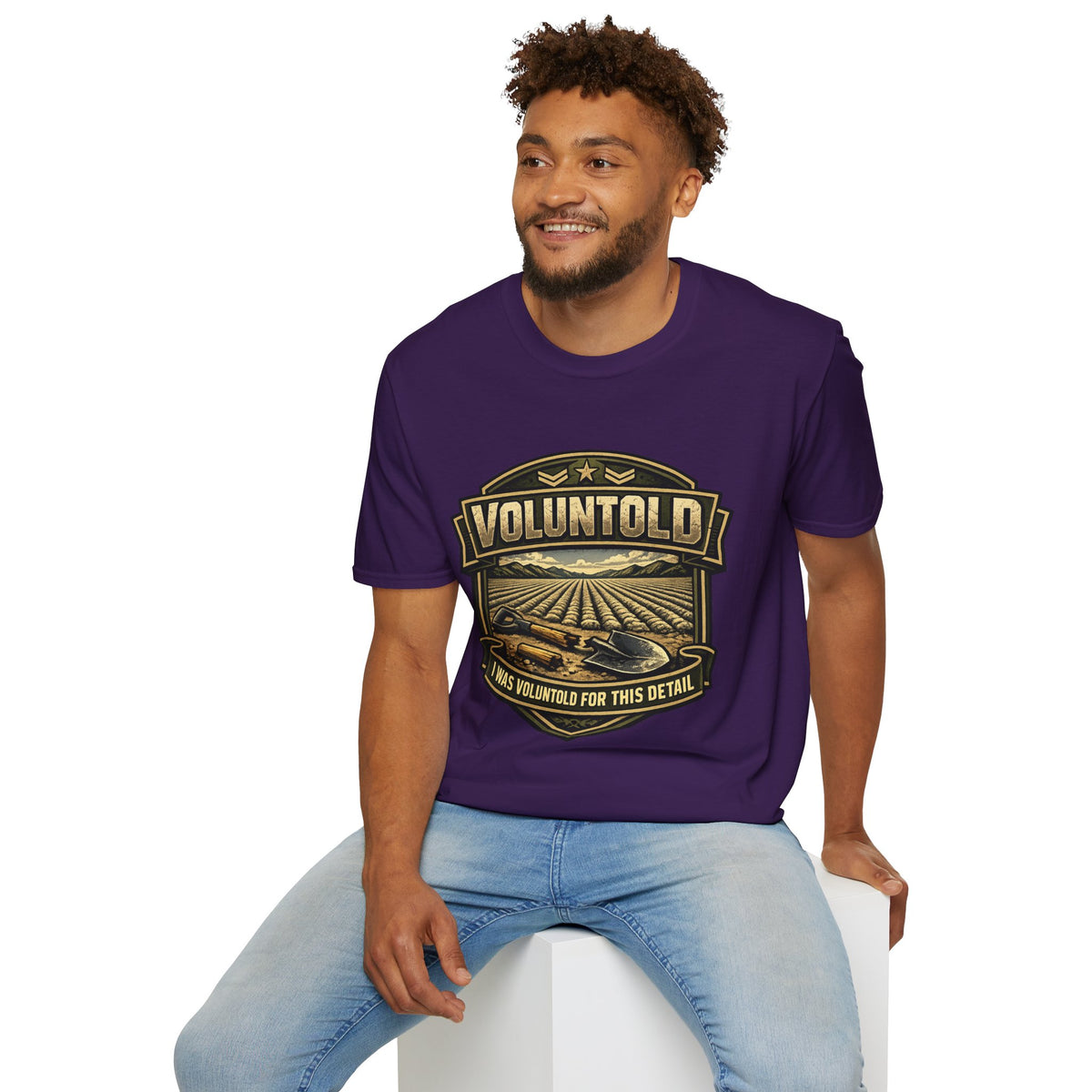 T-Shirt — "Voluntold" Farm Vintage Emblem Tee