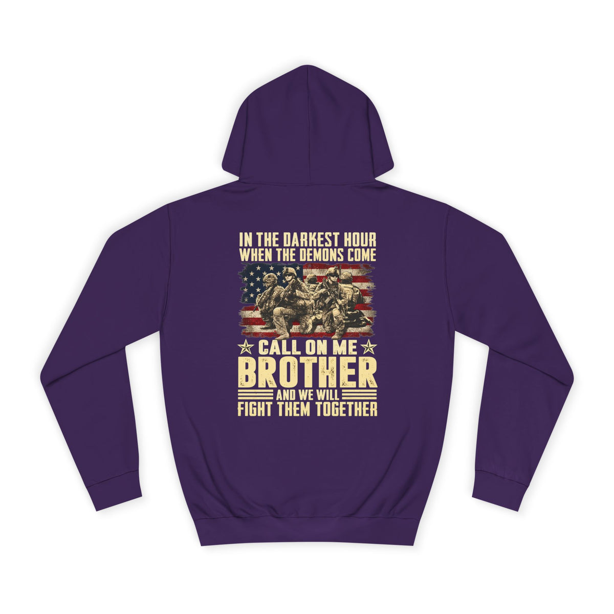 Brother Veteran Hoodie — Patriotic Military Flag Design - Battle Born Prints