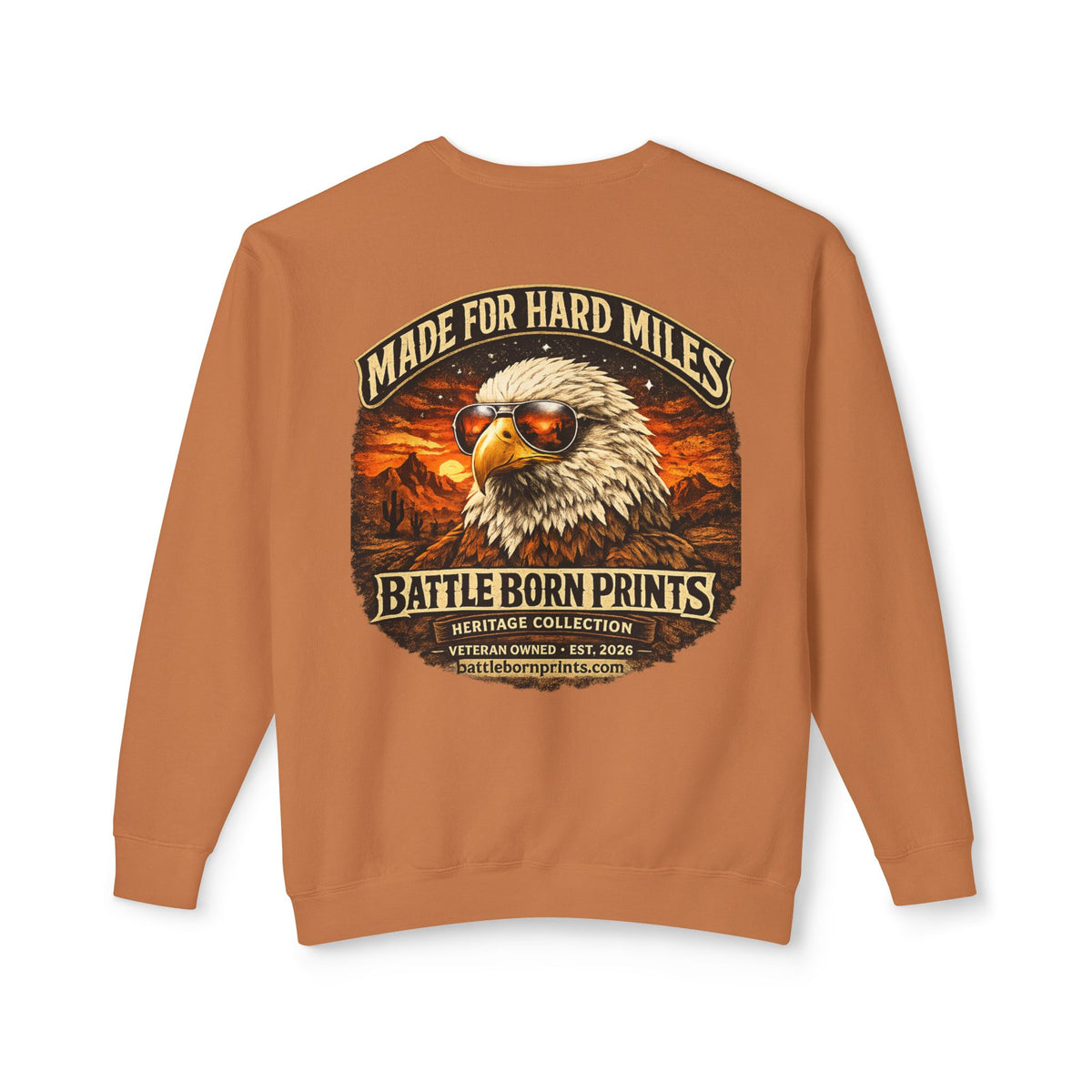 Battle Born Prints Heritage Collection "Made for Hard Miles" Crewneck Sweatshirt