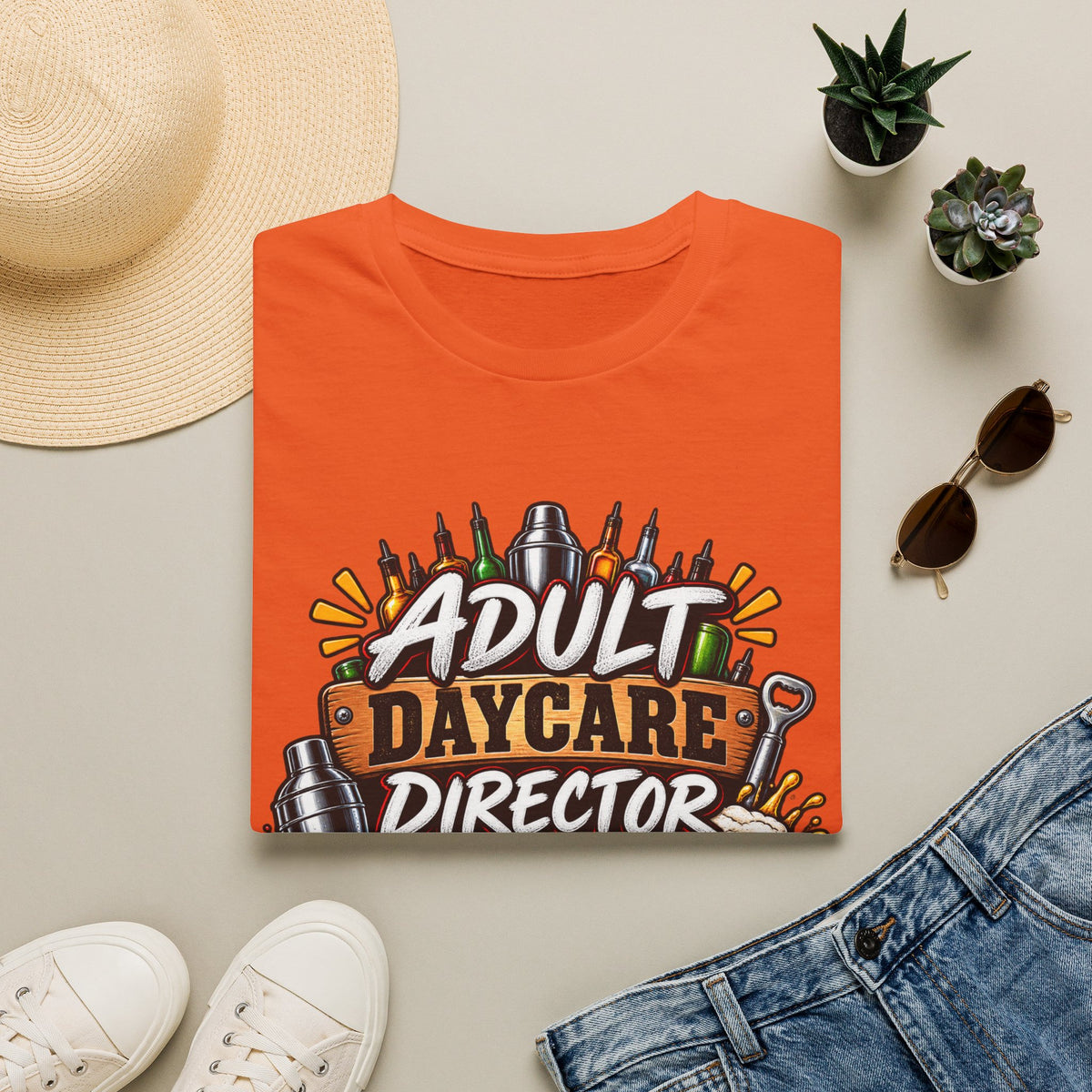 Adult Daycare Director T-Shirt — Funny Bartender Design