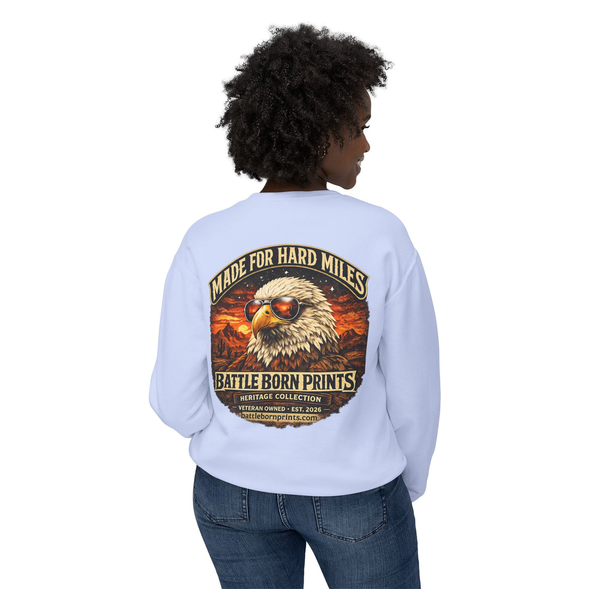 Battle Born Prints Heritage Collection "Made for Hard Miles" Crewneck Sweatshirt