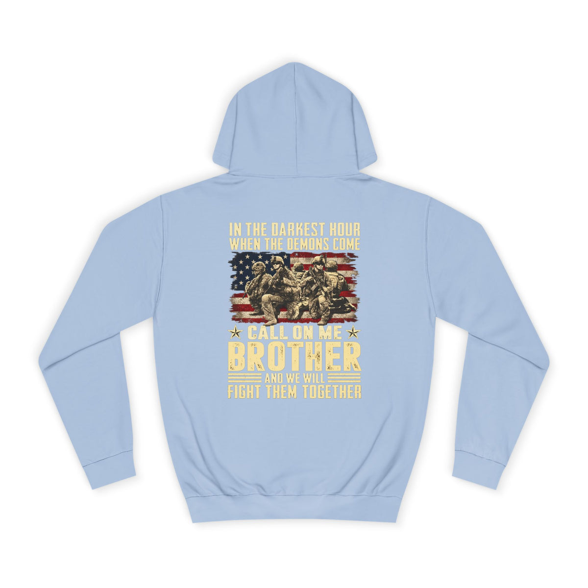Brother Veteran Hoodie — Patriotic Military Flag Design - Battle Born Prints
