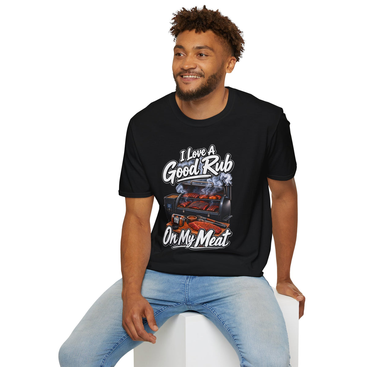 BBQ T-Shirt — "I Love a Good Rub" Grill & Smoker Shirt (I Love a Good Rub on My Meat)