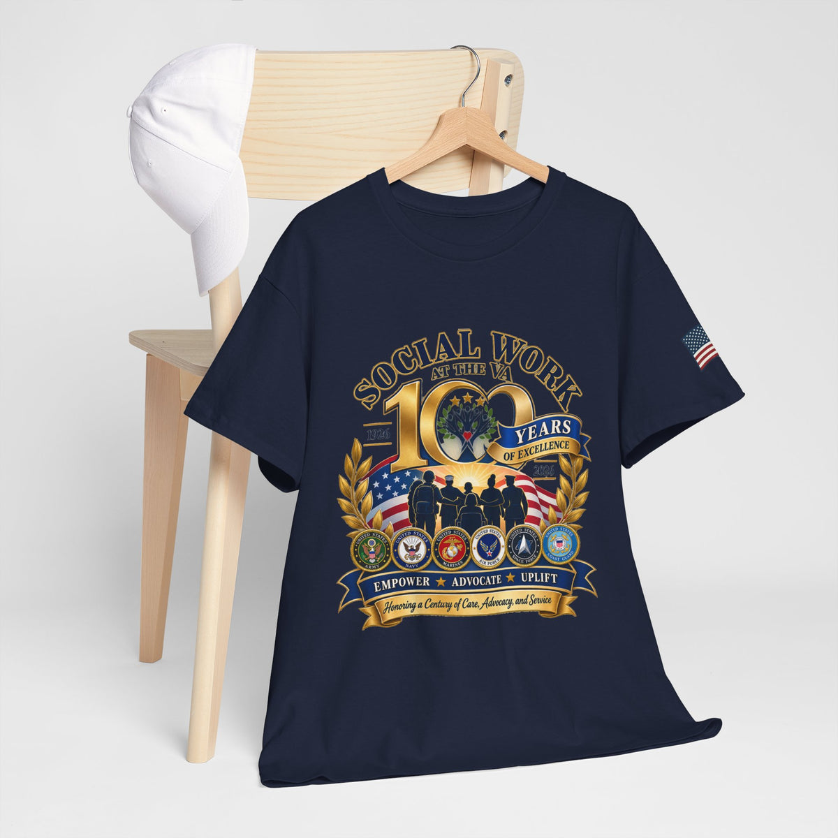 Social Work at the VA 100 Years T-Shirt — Veteran Support Memorial Tee