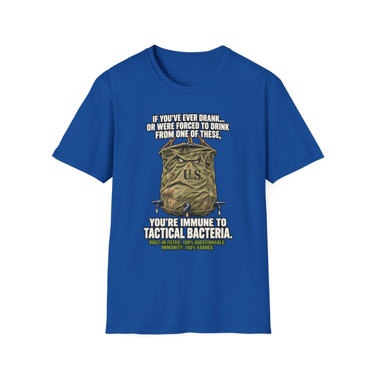 Military Humor T-Shirt – Tactical Canteen Tee for Outdoor Adventures