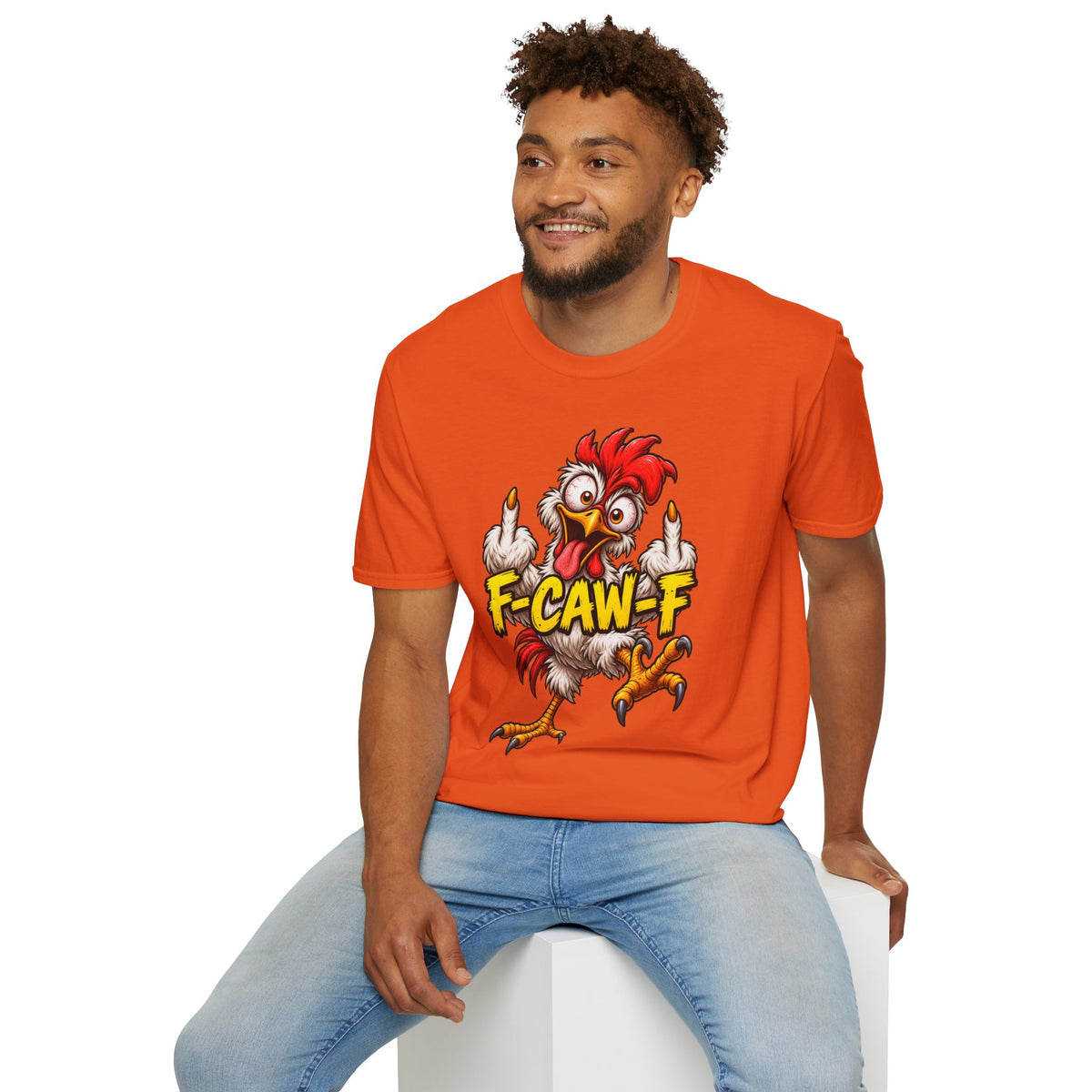 F-CAW-F Funny Chicken T-Shirt – Cheeky Middle Finger Rooster Graphic Tee