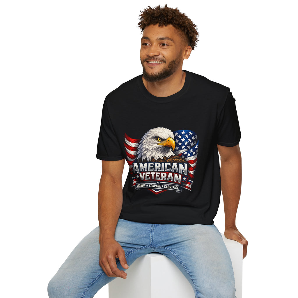 American Veteran Eagle T-Shirt — Patriotic USA Flag Tee