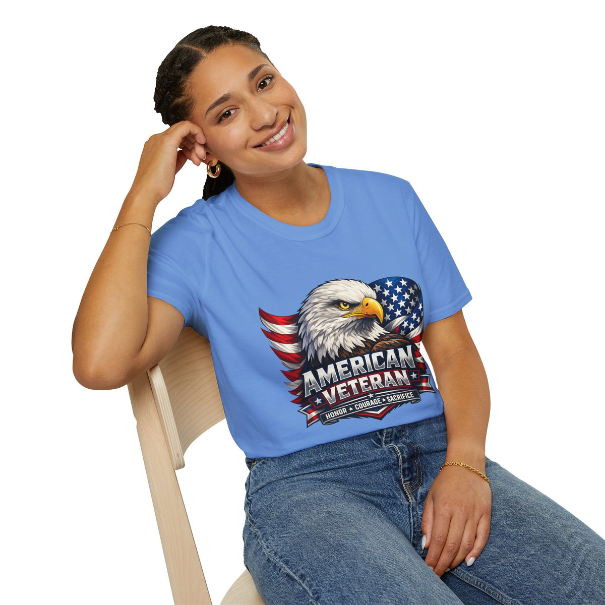 American Veteran Eagle T-Shirt — Patriotic USA Flag Tee