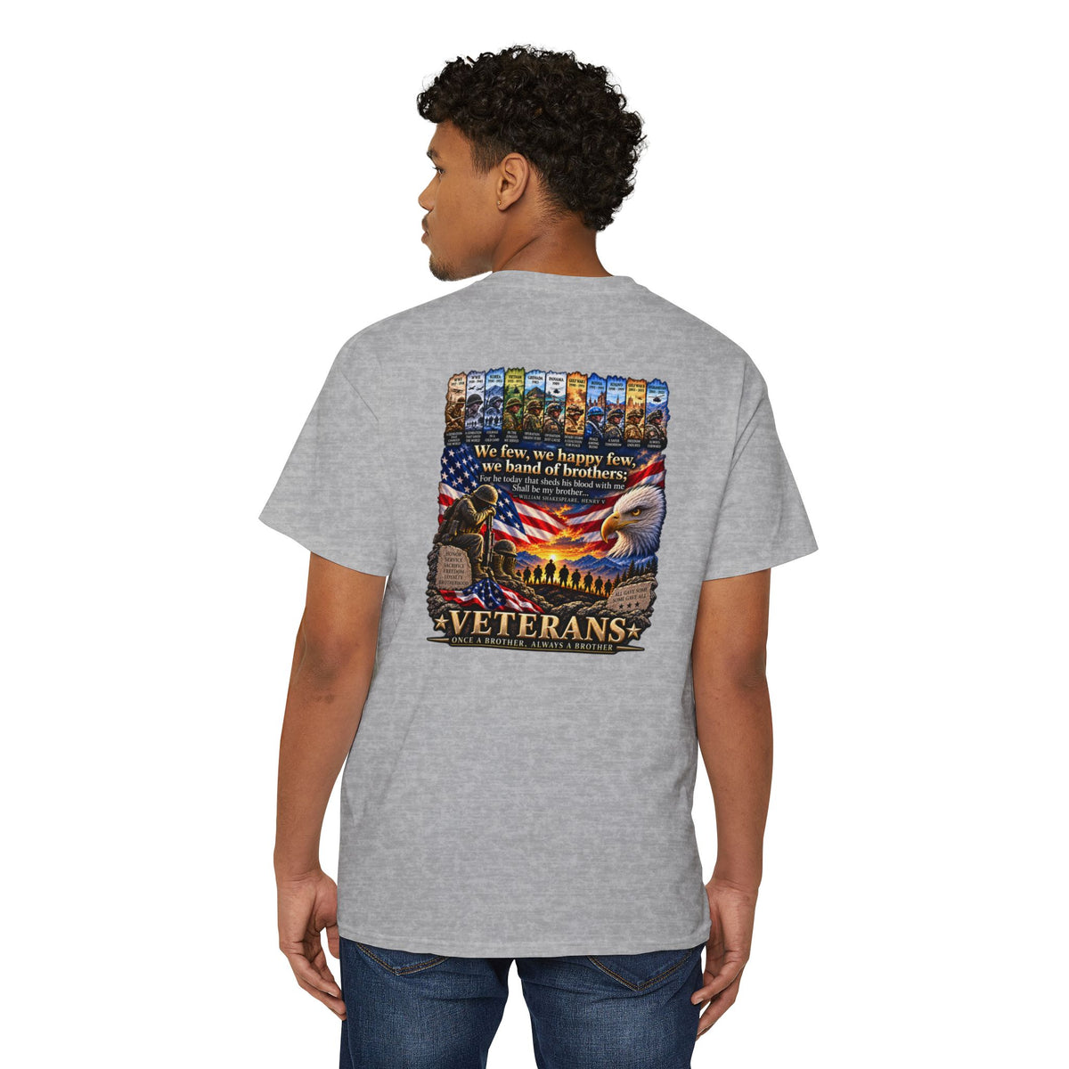 Veterans Tribute Pocket Tee — "We Live, We Honor, We Stand" Patriotic T-Shirt