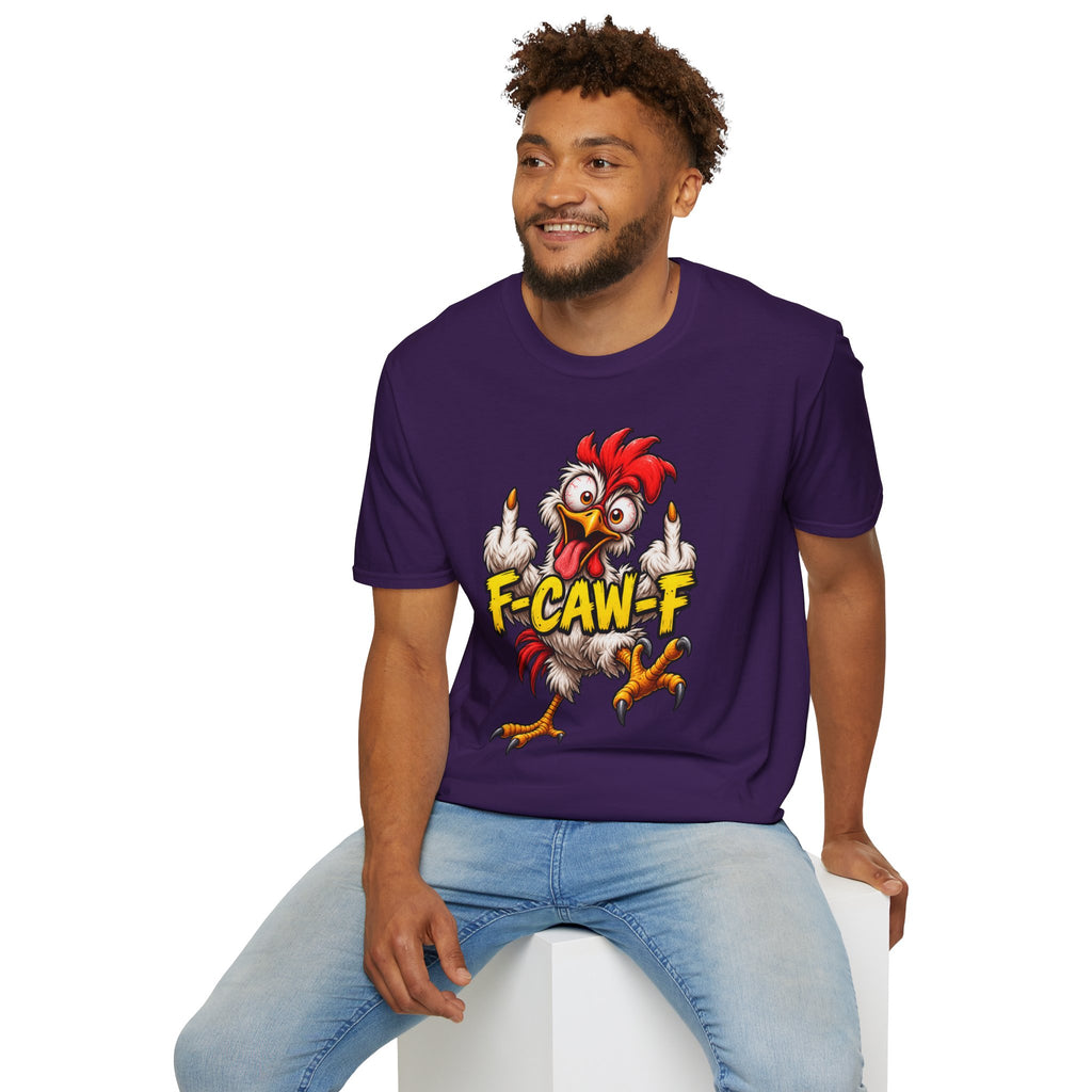 F-CAW-F Funny Chicken T-Shirt – Cheeky Middle Finger Rooster Graphic Tee