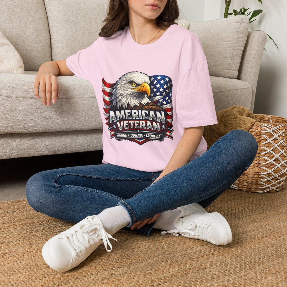 American Veteran Eagle T-Shirt — Patriotic USA Flag Tee