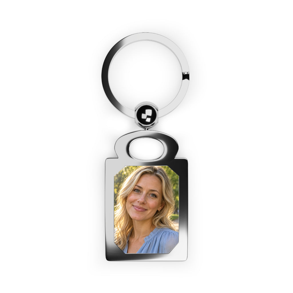 Personalized Rectangle Photo Keyring — Custom Photo Keychain Keepsake