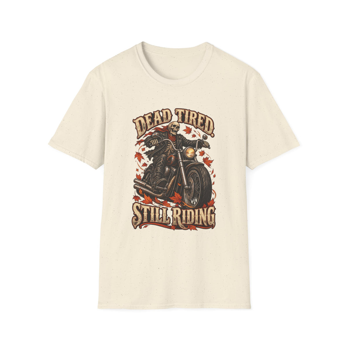 Men's Vintage Skull Motorcycle T-Shirt – "Dead Tired Still Riding" Biker Graphic Tee - Battle Born Prints