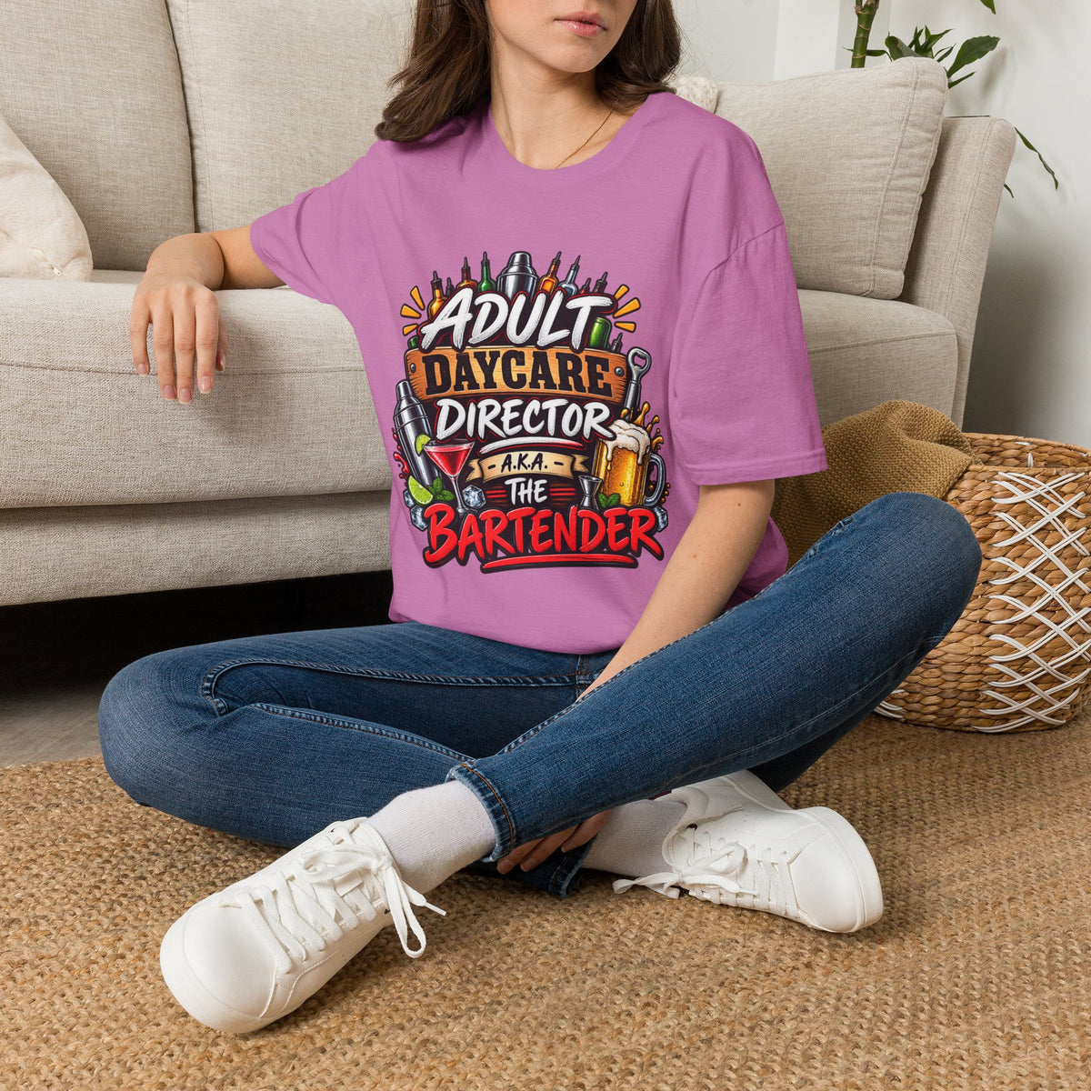 Adult Daycare Director T-Shirt — Funny Bartender Design
