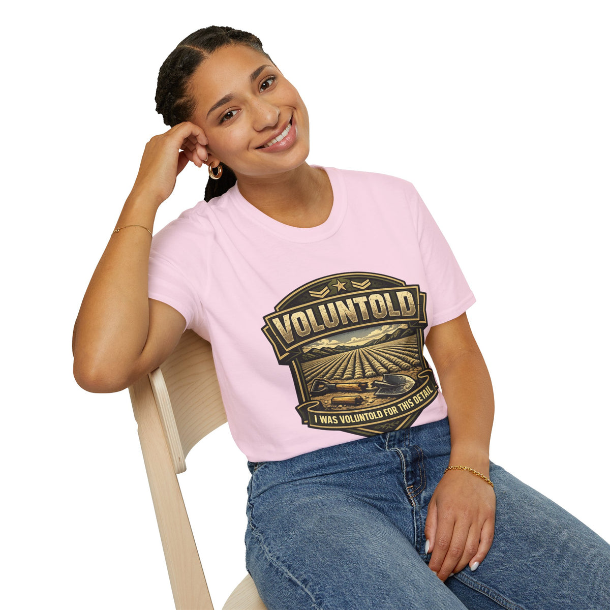 T-Shirt — "Voluntold" Farm Vintage Emblem Tee
