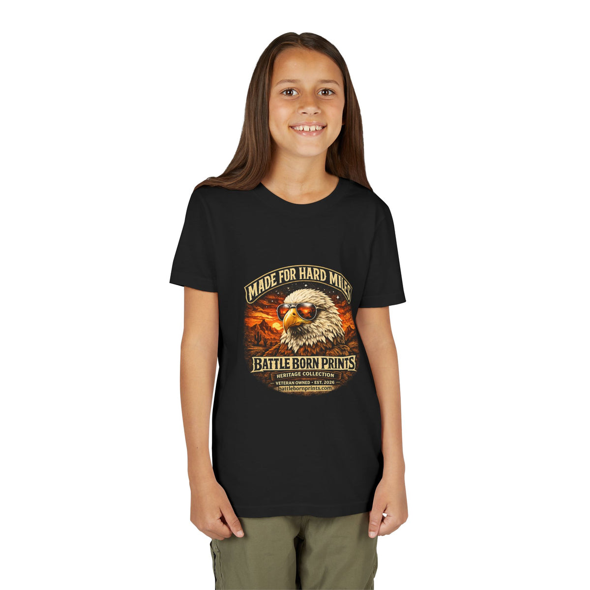Youth Tee - "Made for Hard Miles" Eagle Graphic