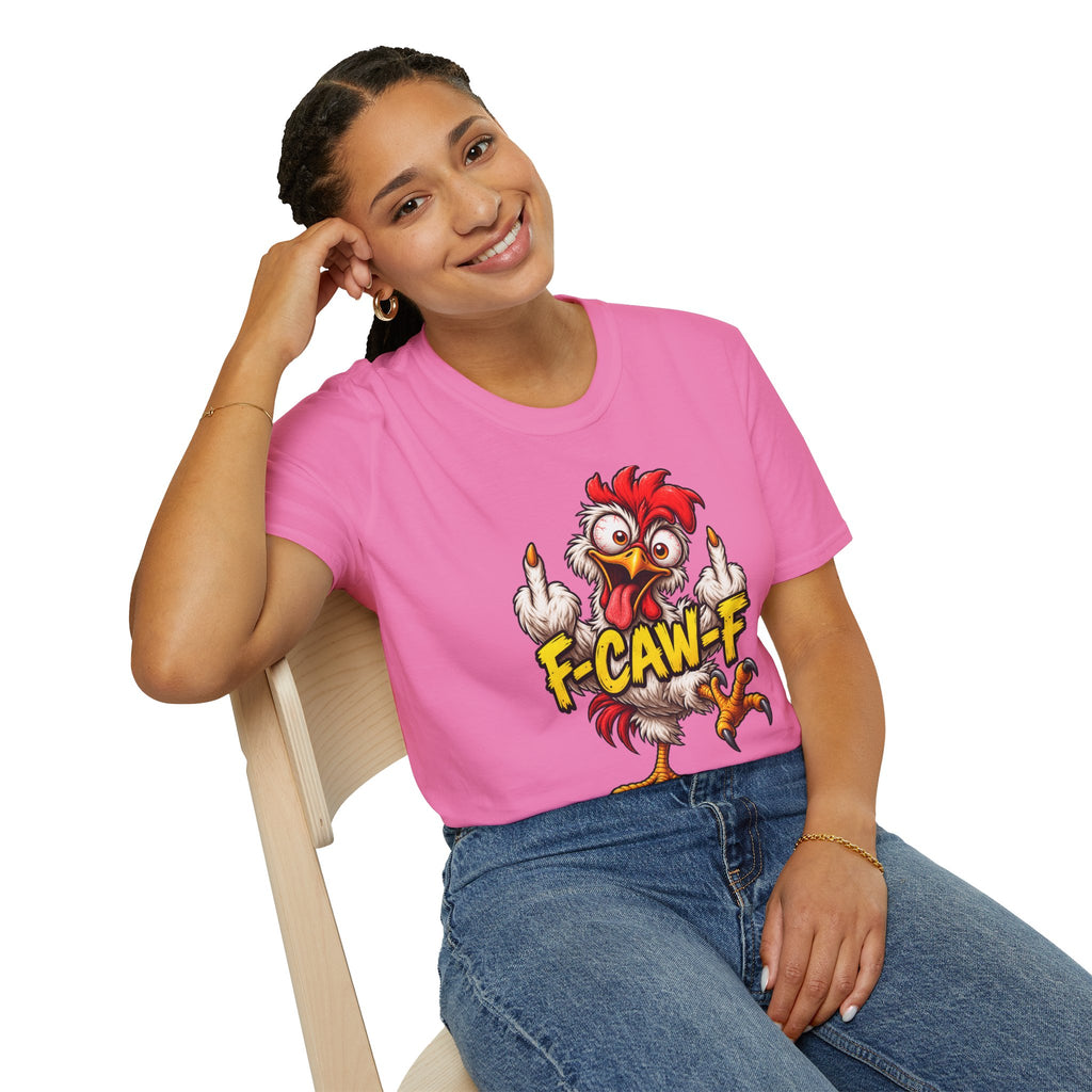 F-CAW-F Funny Chicken T-Shirt – Cheeky Middle Finger Rooster Graphic Tee