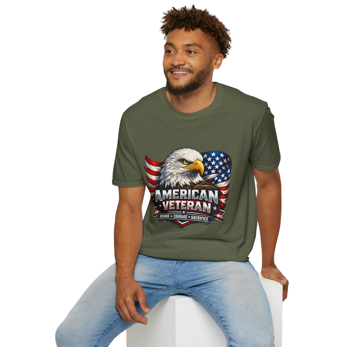 American Veteran Eagle T-Shirt — Patriotic USA Flag Tee