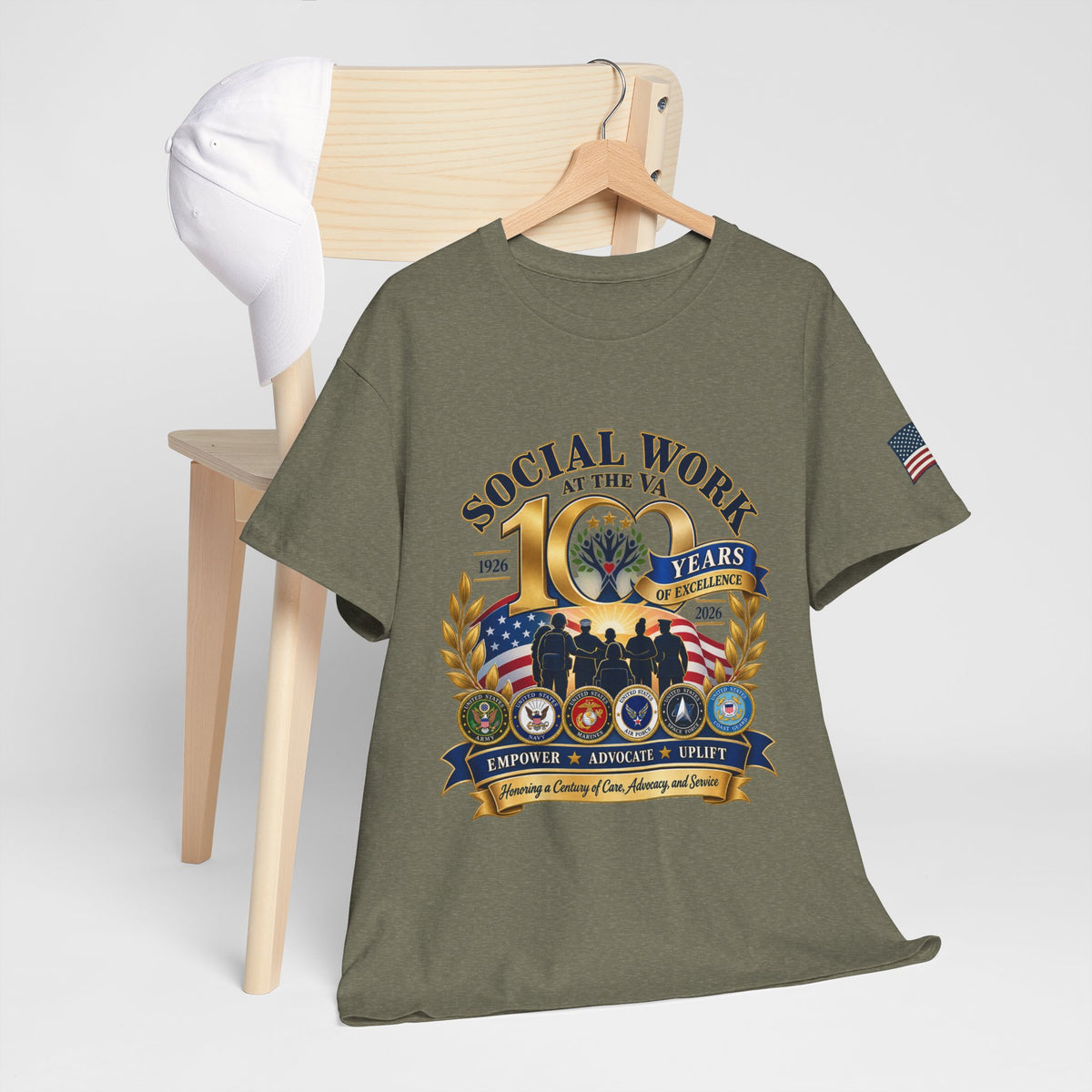 Social Work at the VA 100 Years T-Shirt — Veteran Support Memorial Tee