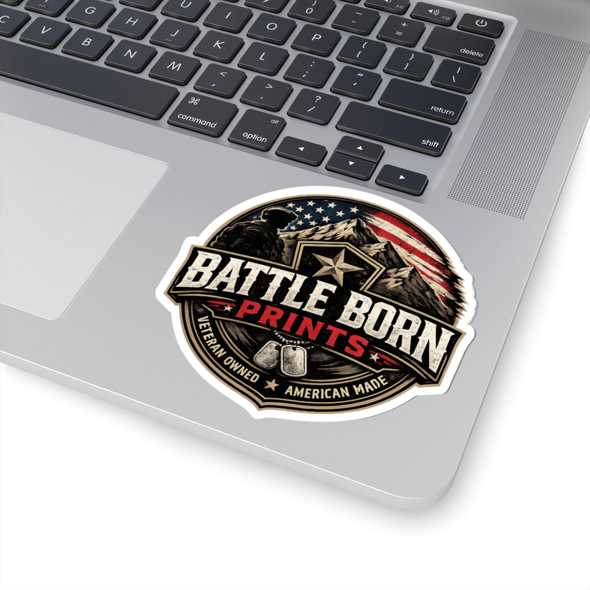 Battle Born Prints Veteran-Owned American Flag Kiss-Cut Sticker