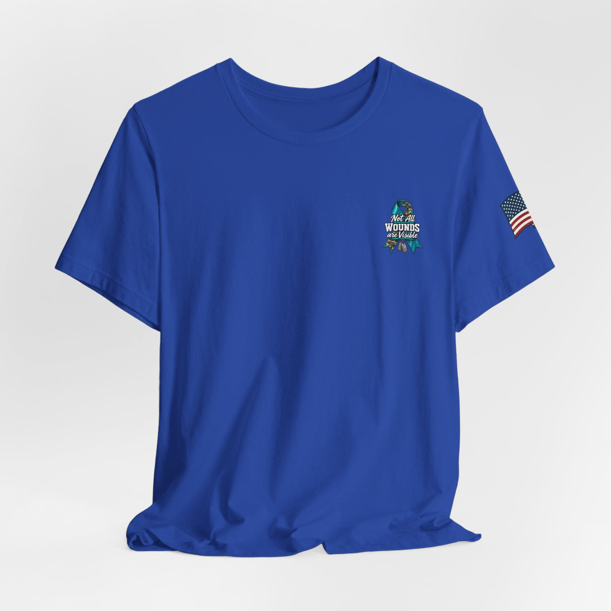 Military PTSD Awareness Tee – Support Veterans Ribbon Graphic Shirt