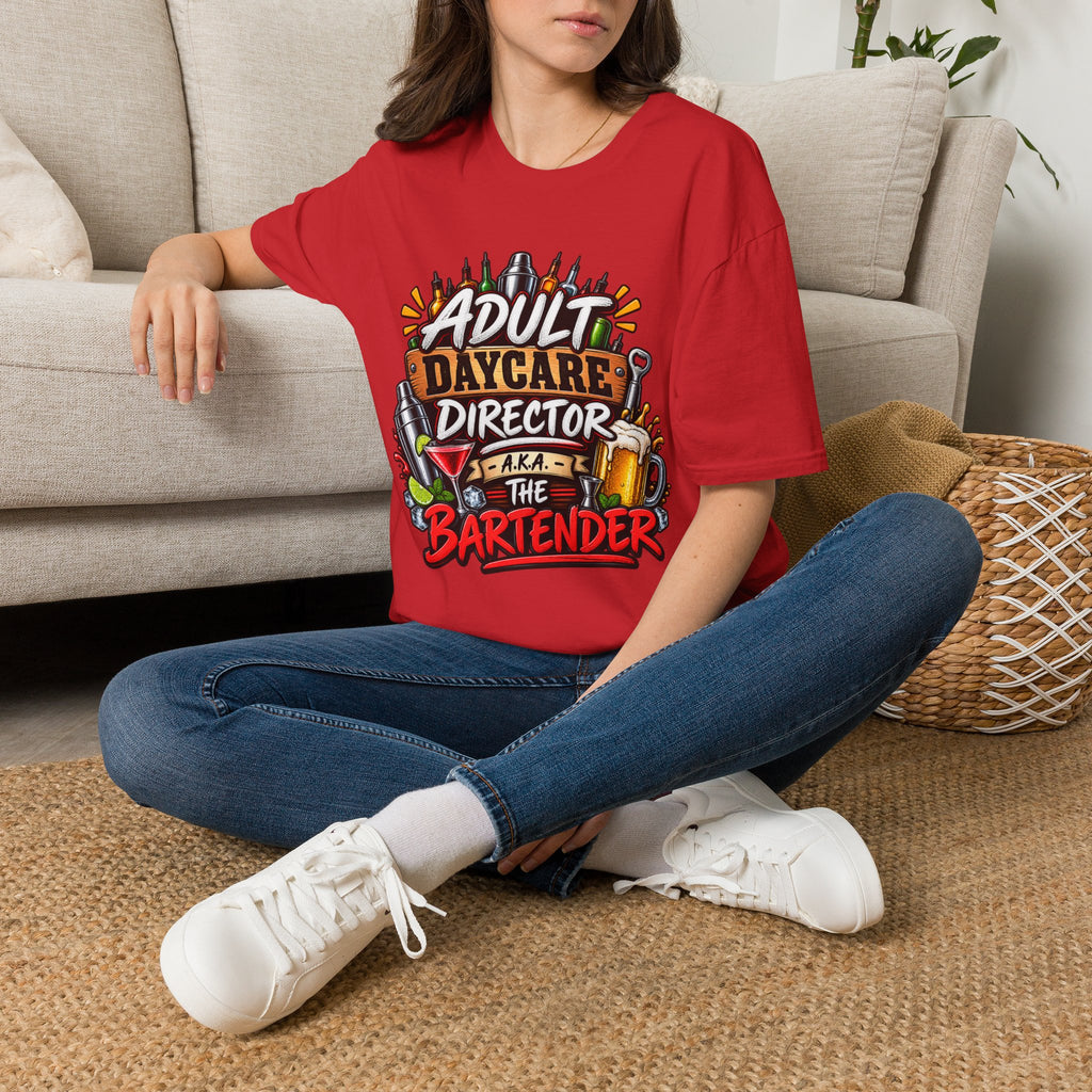 Adult Daycare Director T-Shirt — Funny Bartender Design