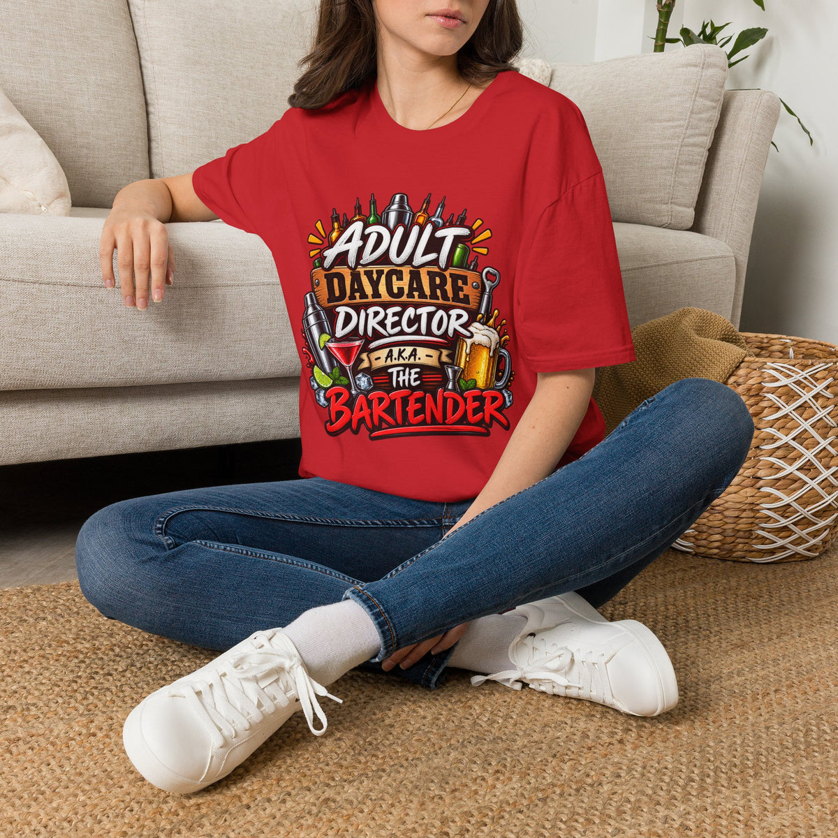 Adult Daycare Director T-Shirt — Funny Bartender Design