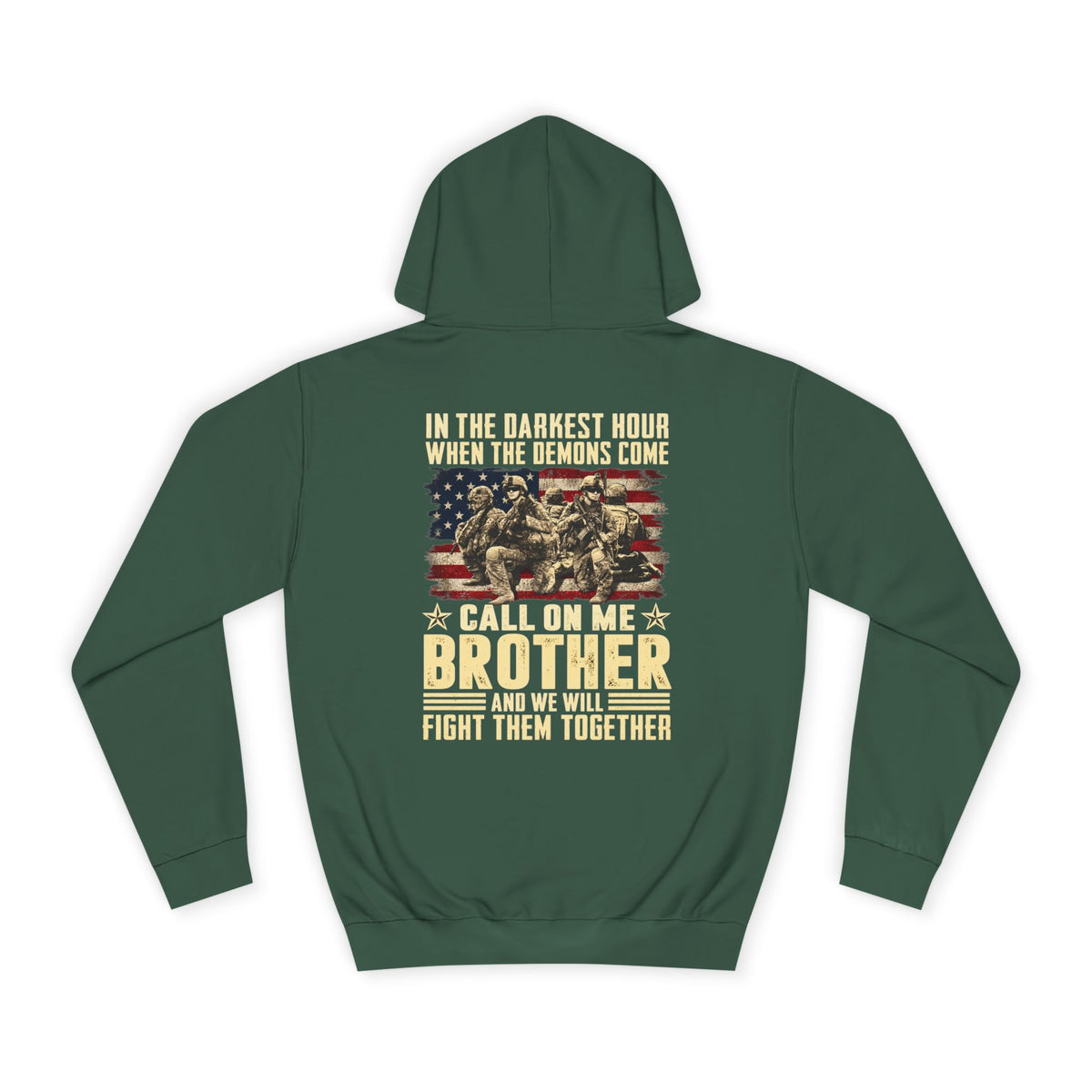 Brother Veteran Hoodie — Patriotic Military Flag Design - Battle Born Prints