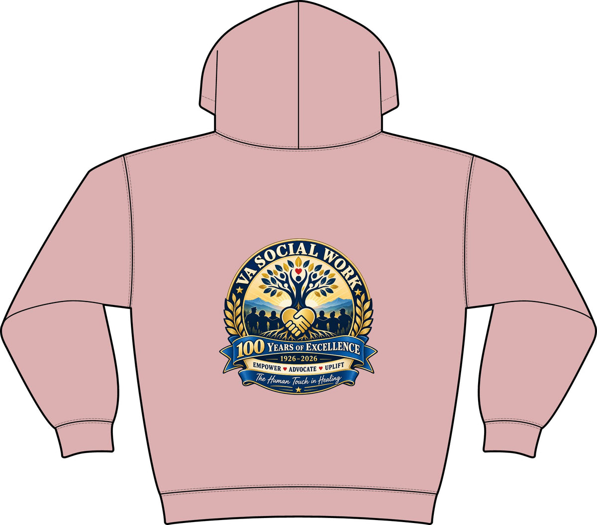 Coastal Compass Fleece Hoodie - VA 100th Social Work Commemorative Hoodie