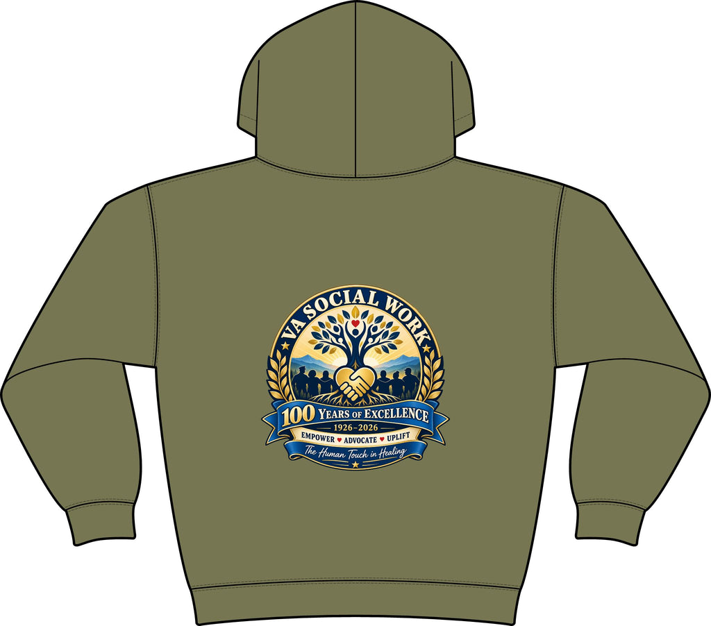 Coastal Compass Fleece Hoodie - VA 100th Social Work Commemorative Hoodie